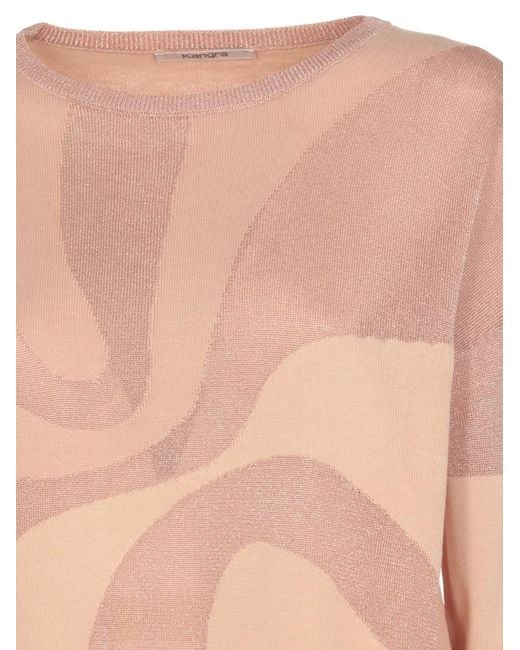 Kangra Natural Lurex-Pattern Blouse