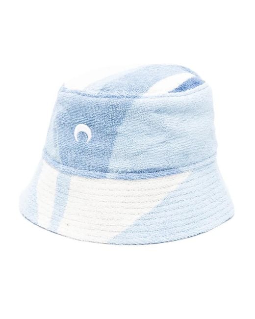 MARINE SERRE Blue Regenerated-Towels Bucket Hat