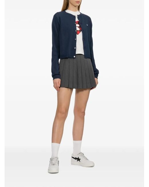 AAPE BY A BATHING AP Blue Logo-Patch Button-Up Cardigan