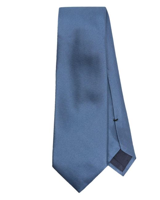 Striped-jacquard silk tie Tom Ford pour homme en coloris Blue