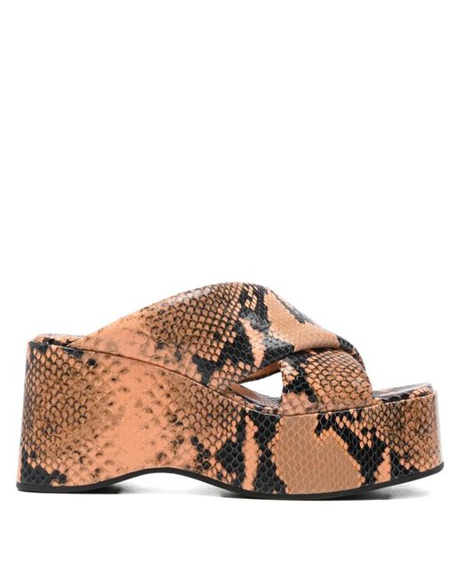 Paris Texas Brown Vicky Wedge Sandals