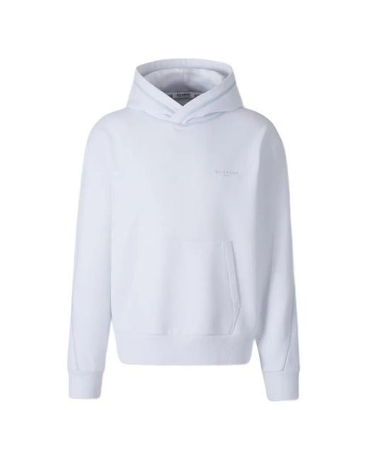 Givenchy White Contrast Stitch Hoodie for men