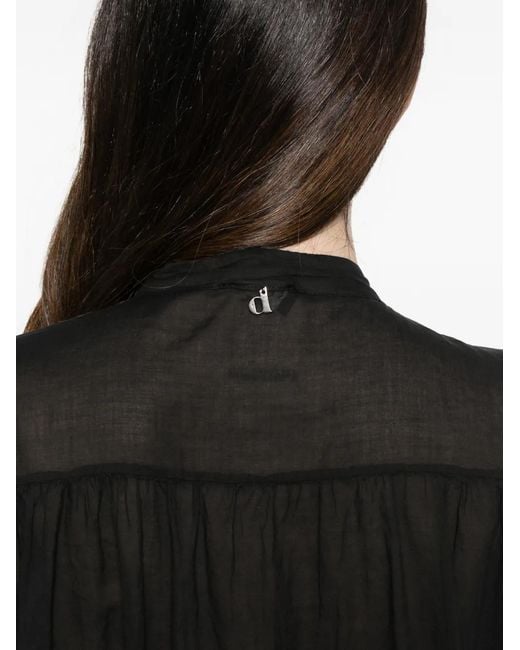 Dixie Black Blouse À Détail Noué