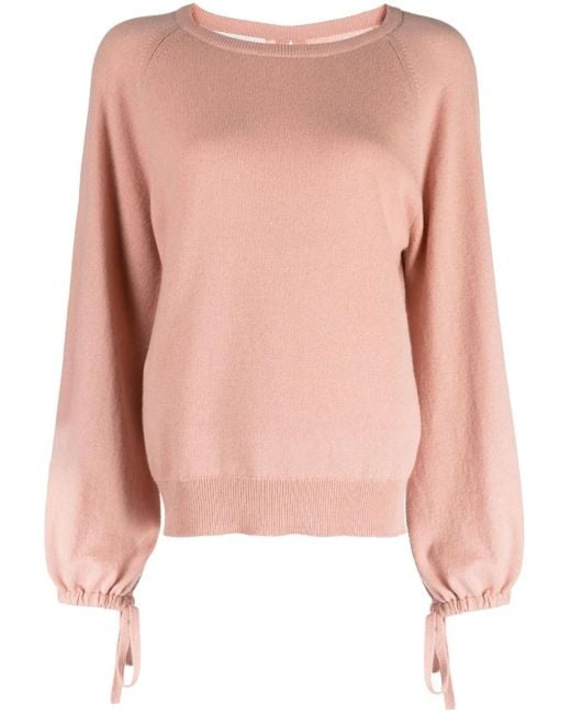 Pringle of Scotland Pink Keyhole-Detail Cashmere Jumper