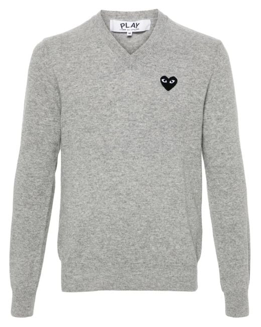 COMME DES GARÇONS PLAY Gray Pullover Mit Meliertem Effekt
