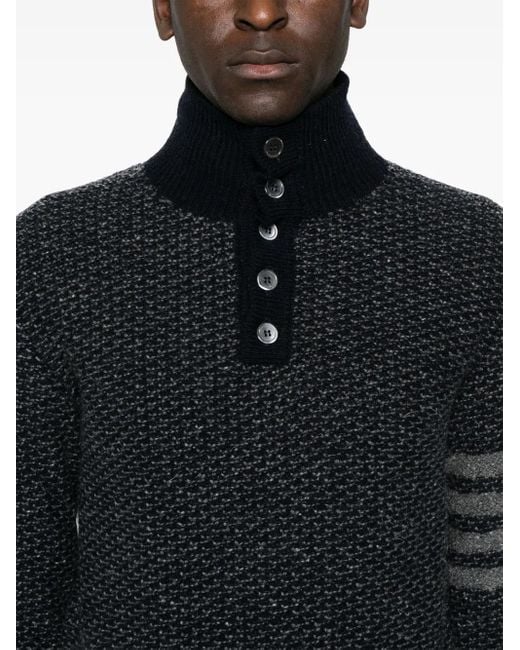 メンズ Thom Browne 4bar ツイードセーター Black