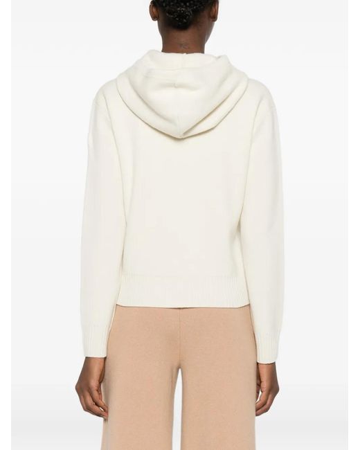 Moncler White Hooded Zip Cardigan