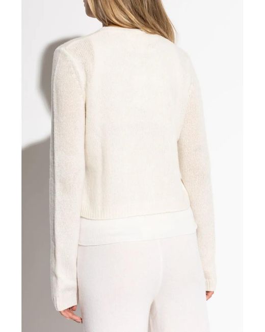 Lisa Yang White Felicia Button-Fastening Cashmere Cardigan