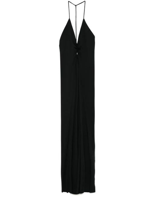 Abito Lungo Con Scollo A V di Victoria Beckham in Black