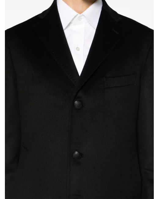 Tagliatore Black Bruce Felted Wool Coat for men