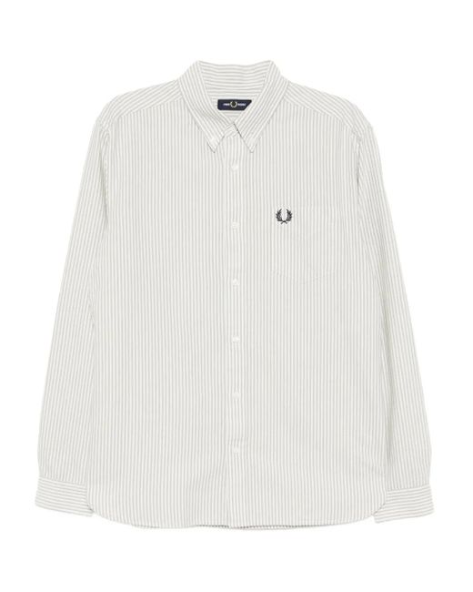 メンズ Fred Perry ストライプ シャツ White