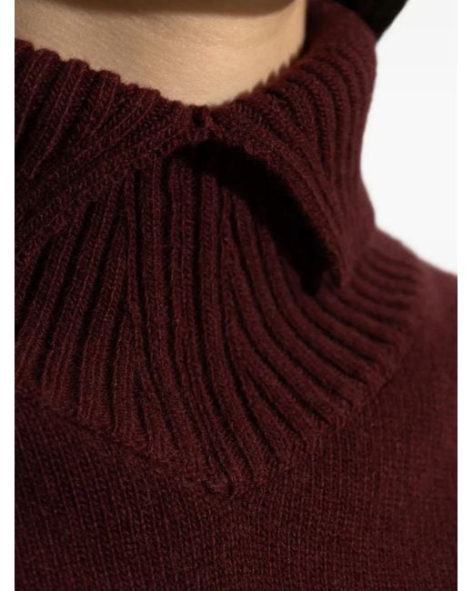 Jil Sander Purple Ribbed-Knit Collared Sleeveless Vest