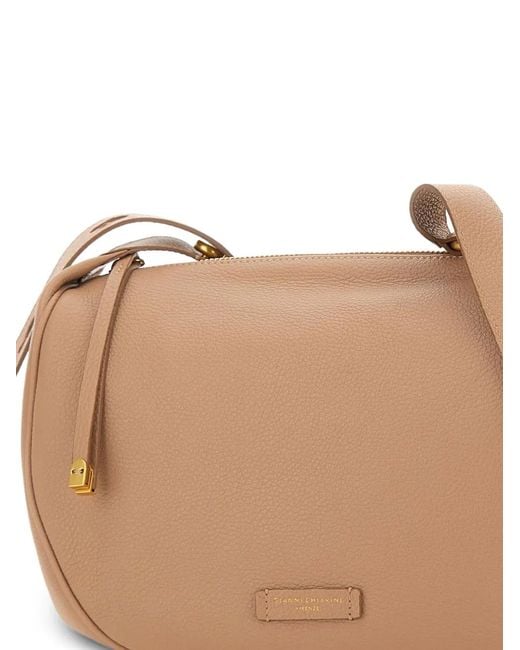Gianni Chiarini Brown Charlotte Hammered Zip Shoulder Bag