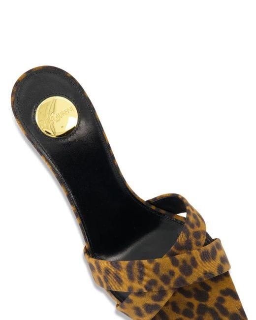 Saint Laurent Brown Heeled Mules