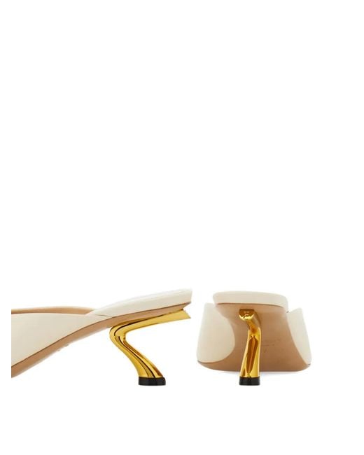 Ferragamo Natural S-Shaped Heel Slide