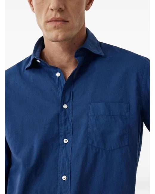 Hartford Blue Paul Pocket Shirt for men