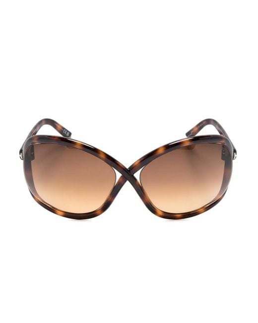 Tom Ford Natural Bettina Tortoiseshell Butterfly-Frame Sunglasses