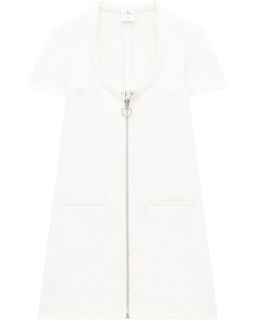 Courreges Mini-jurk Met Rits in het White