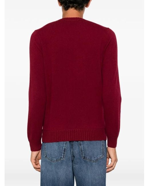 Magazzino Ricambi Red Ribbed-Trim Sweater for men