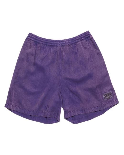 Acne Purple Logo-Patch Swim Shorts for men