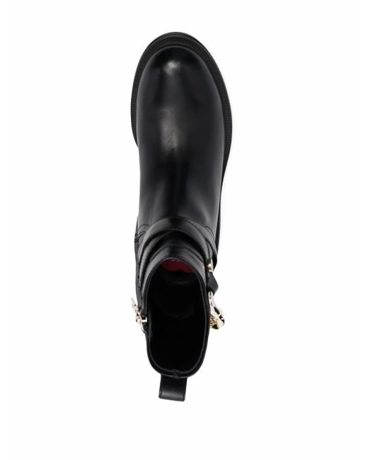 Love Moschino Black Heart-Charm Ankle Boots