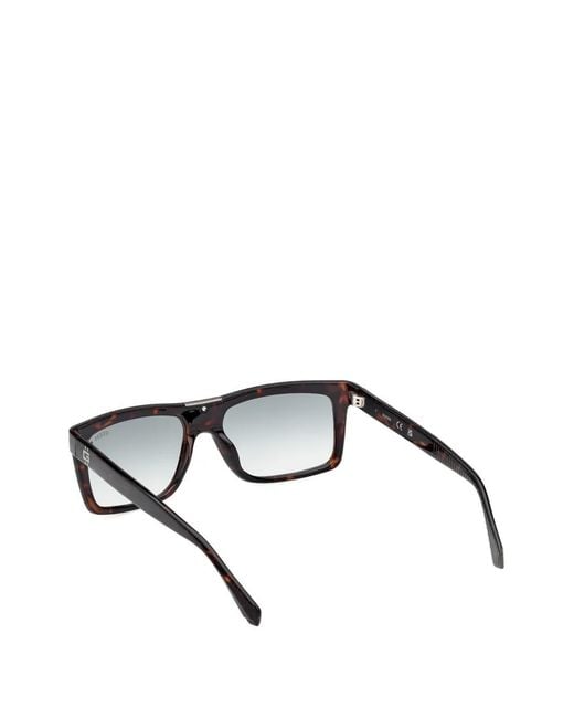 Guess Brown Tortoiseshell-Effect Rectangle-Frame Sunglasses for men