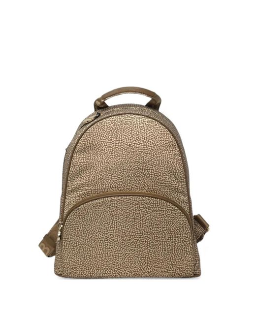 Borbonese Natural Mittelgroßer Rucksack Mit Print
