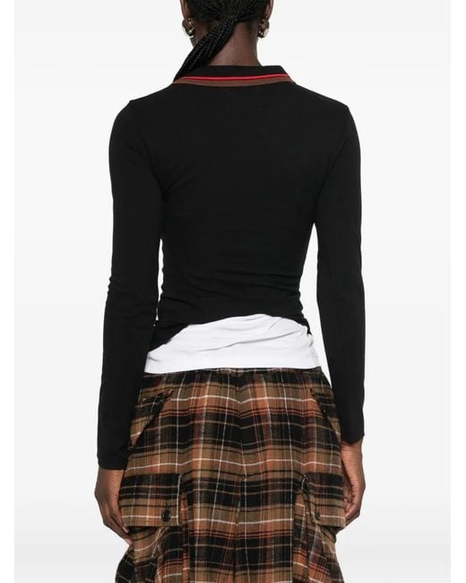 Vivienne Westwood Black Asymmetric Long-Sleeve Top