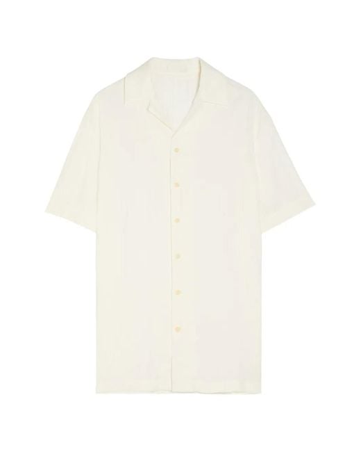 Delos White Textured Camp-Collar Shirt
