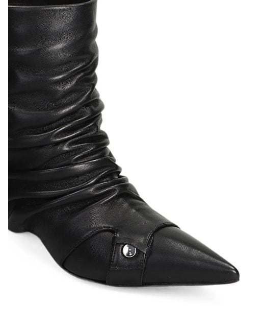 The Seller Black Ruched Pointed-Toe Ankle Boots