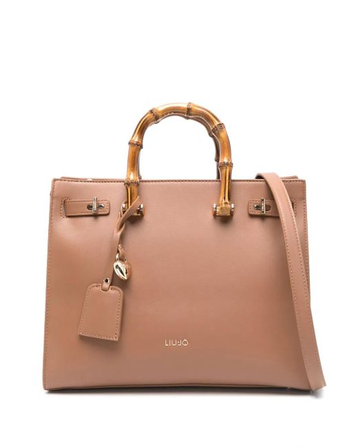 Liu Jo Brown Tote Bag mit Bambus-Henkel