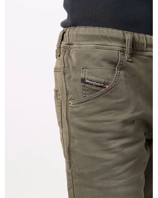 DIESEL Green Drawstring-Waist Denim Shorts for men