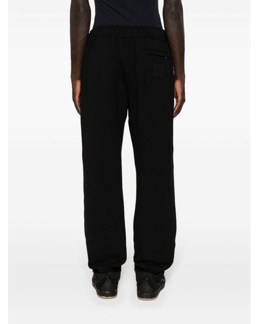 Lanvin Black Logo-embroidered Cotton Track Pants - Unisex - Cotton/polyester/silicone