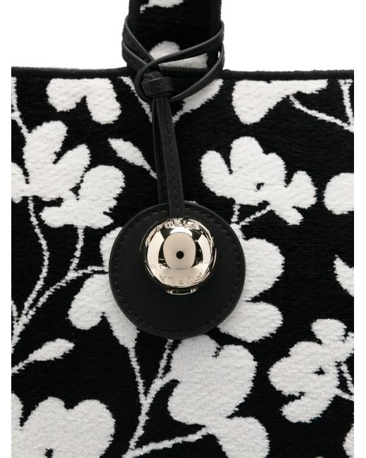 Furla Black Floral-Pattern Tote Bag