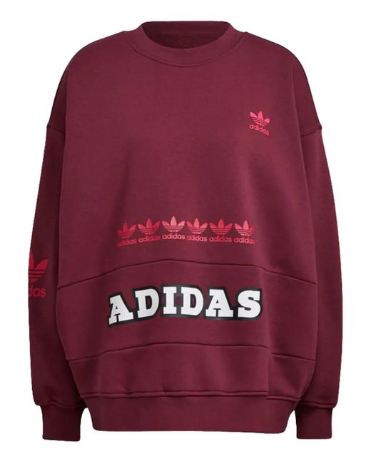 Felpa Stadium Logo Play di Adidas in Red