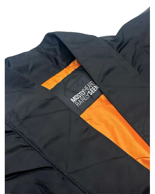 Mostly Heard Rarely Seen Black Emroidered-Logo Bomber Jacket for men