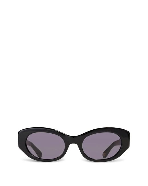 Ganni Black X Ace & Tate Dakota Oval-Frame Sunglasses