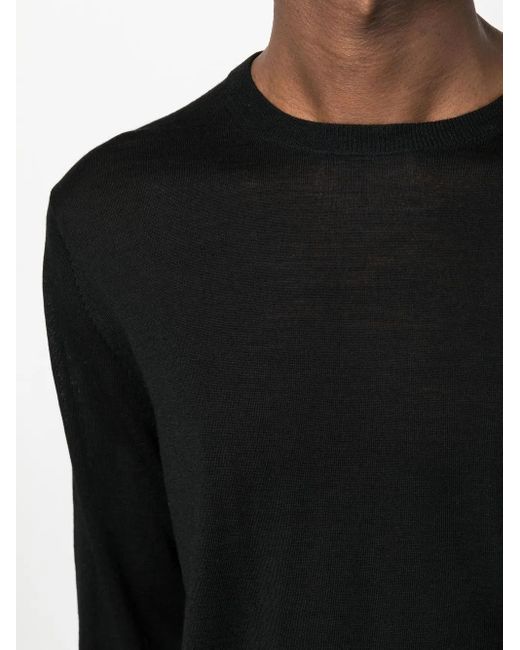 Ballantyne Black Crew-Neck Wool Jumper for men