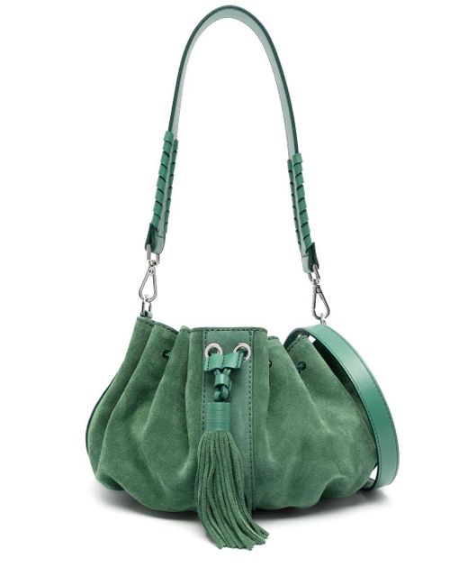 Ba&sh Green Dahlia Suede Shoulder Bag