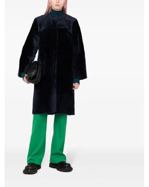 Liska Black Reversible Leather Shearling Coat