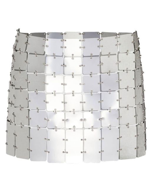 Prada Metallic Maxi-sequin Chainmail Miniskirt