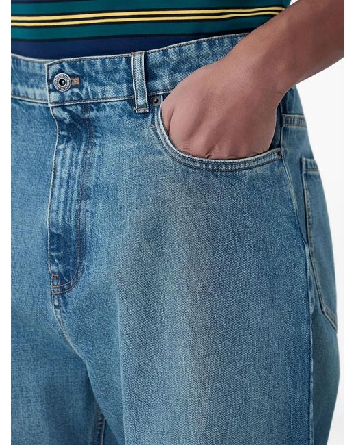 Miu Miu Blue Five-Pocket Wide-Leg Jeans for men