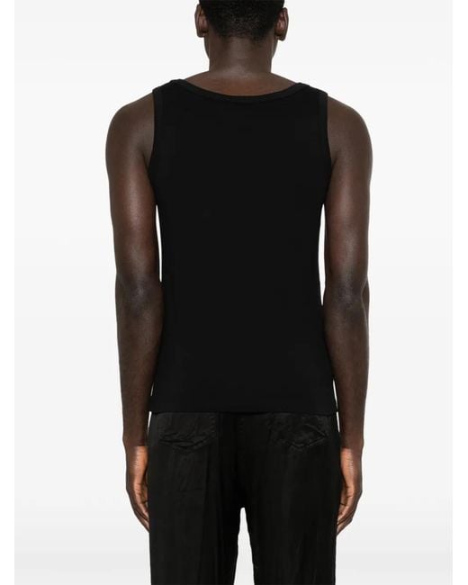 Rhude Black Logo-Embroidered Tank Top for men
