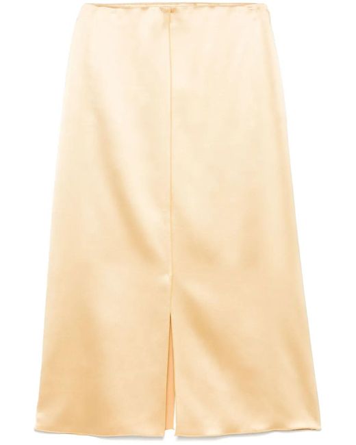 Altuzarra Natural Satined Midi Skirt