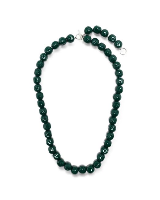 Jil Sander Blue Ancestor Moon Enamel Necklace for men