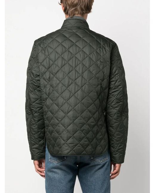 Barbour Green Button-Up Quilted Jacket for men