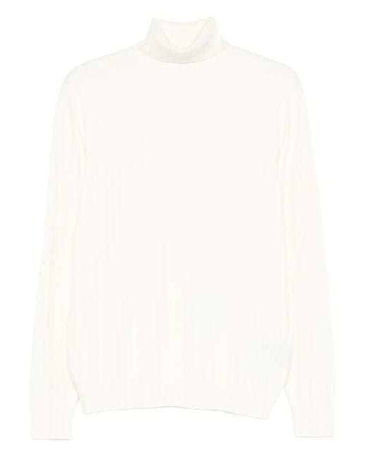 Diktat White Roll-Neck Sweater for men