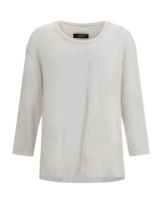 Undercover White Cotton Knitted Top for men