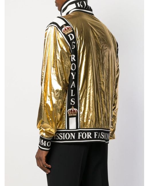 Dolce Gabbana just Be King Foil Bomber Jacket in Metallic for Men Lyst Canada
