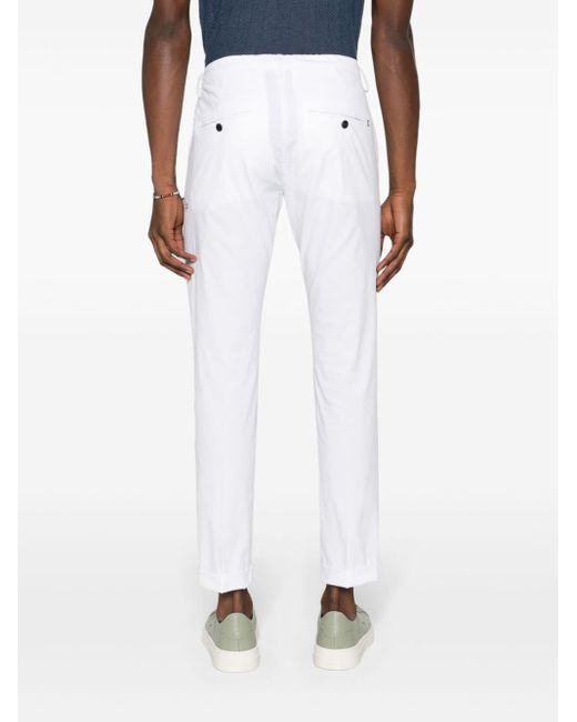 Dondup White Mid-rise Slim-fit Chinos for men